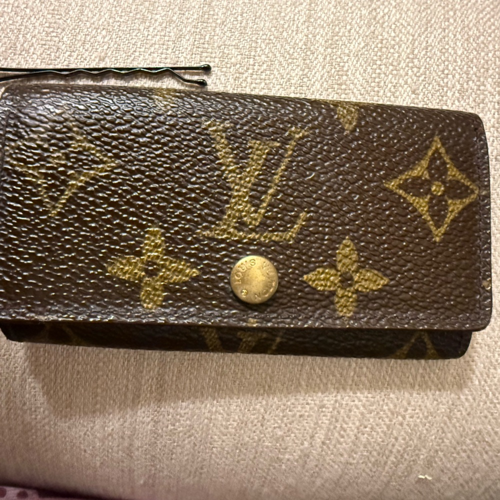 Louis Vuitton Brown Monogram Wallet with Gold Accents